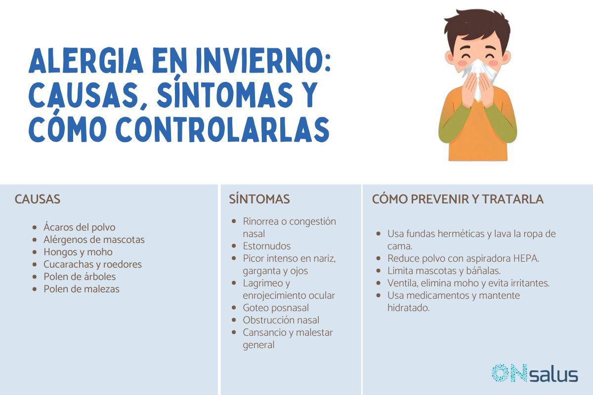 Alergia en invierno: causas, síntomas y cómo controlarlas