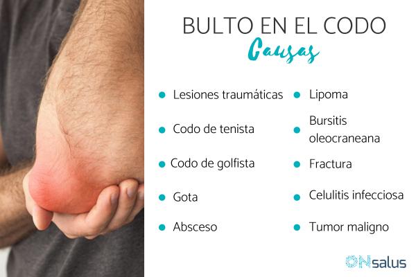 Bulto en el codo: causas y tratamiento