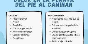 Dolor en la planta del pie al caminar: causas y tratamiento