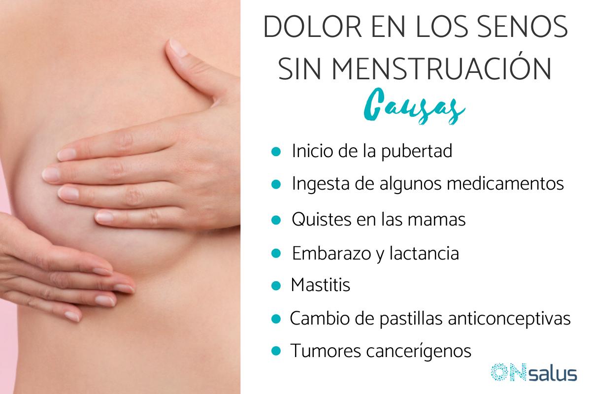 Dolor en los senos sin menstruación: causas y tratamiento