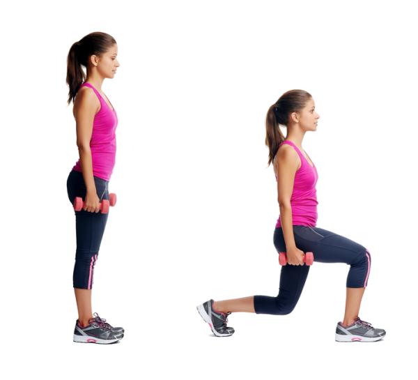 Ejercicios para perder barriga en casa rápido - Lunges